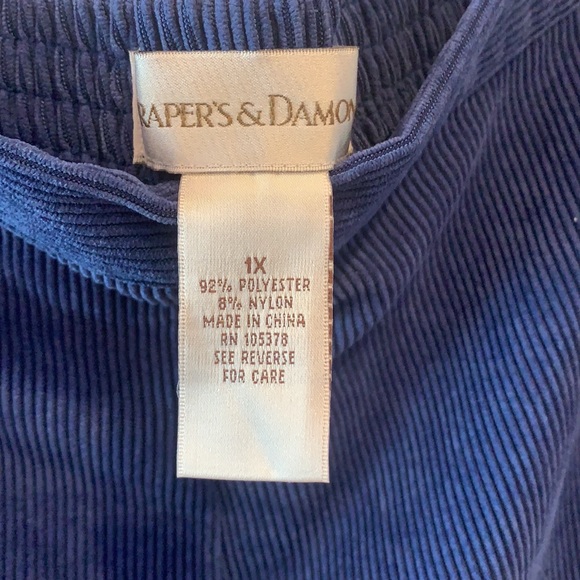 Draper's and Demon's Royal Blue Corduroy Pantsuit NWOT - Picture 8 of 8